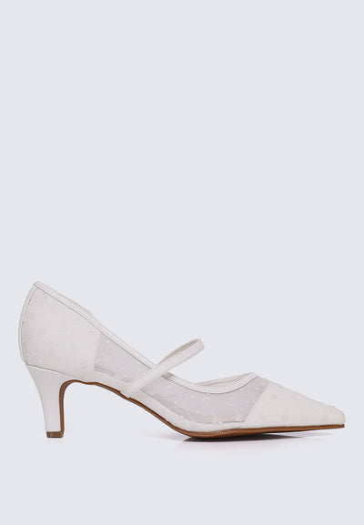 Rosmania Comfy Heels In White