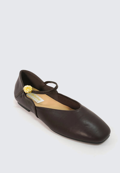 Pétale De Rose Comfy Ballerina In Espresso