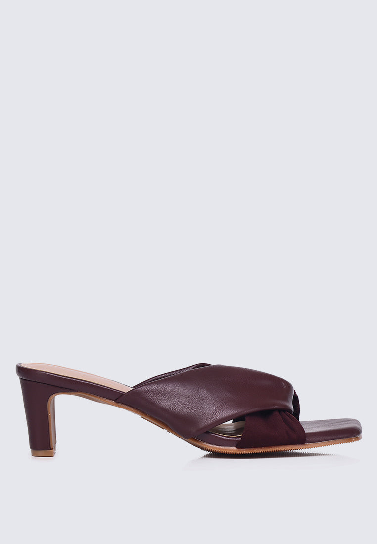 Tiramisu Comfy Heels In Burgundy