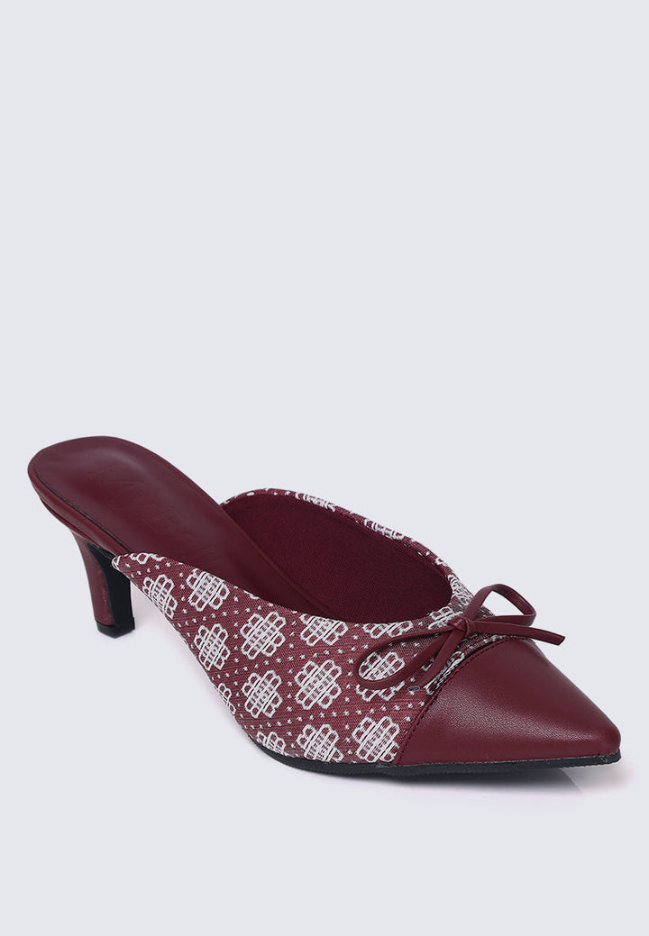 Aleeya Comfy Heels In Maroon