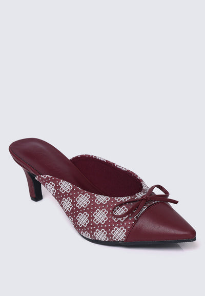 Aleeya Comfy Heels In Maroon