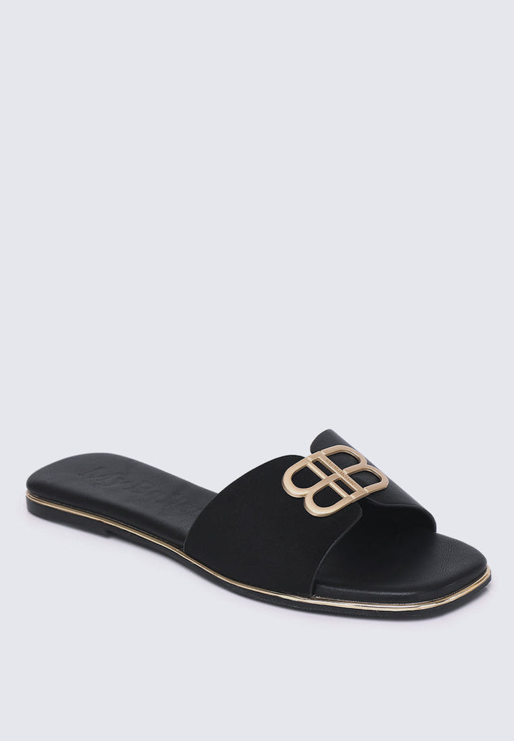 Toffee Comfy Sandals In Black