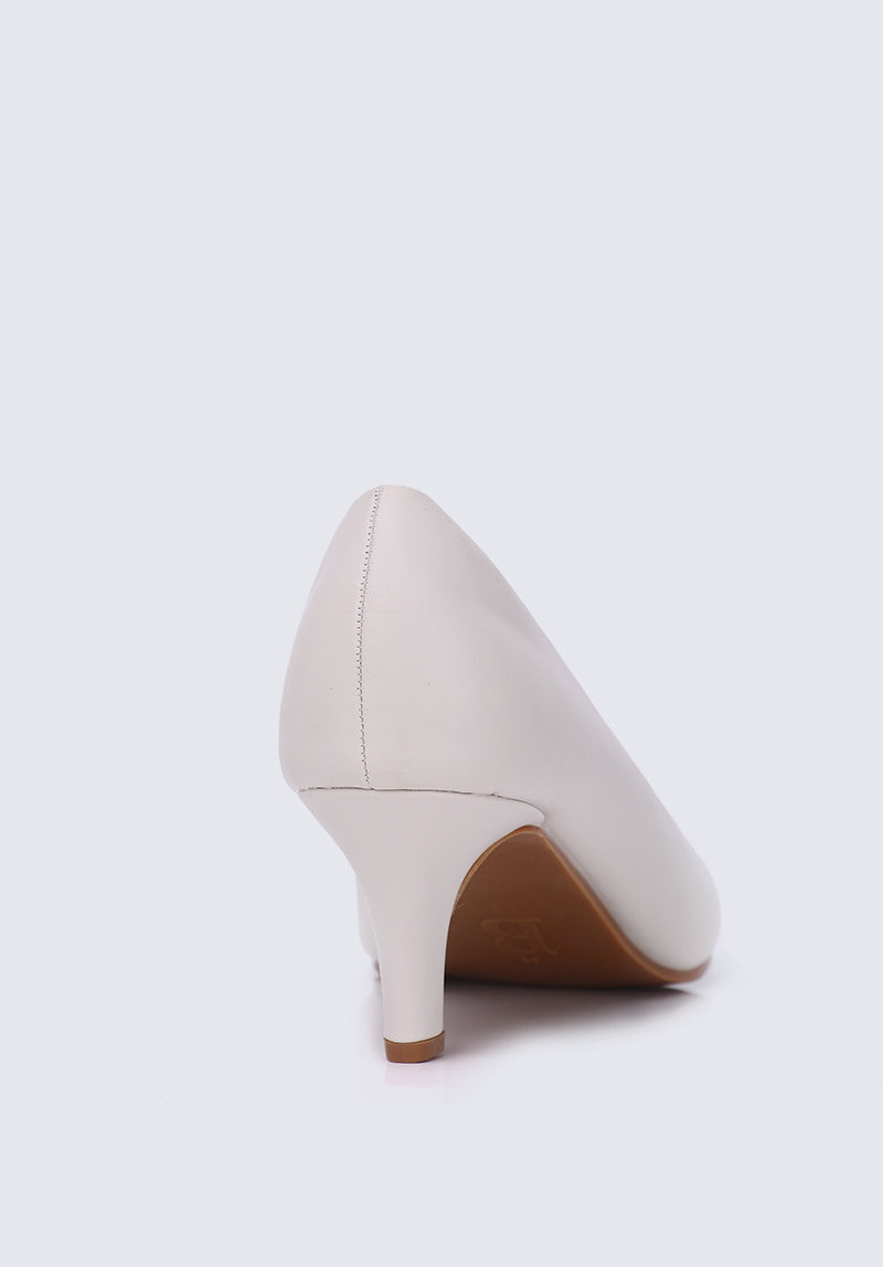Alvina Widefit Comfy Heels In Beige