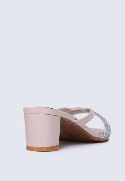 Zofi Comfy Heels In Nude Pink