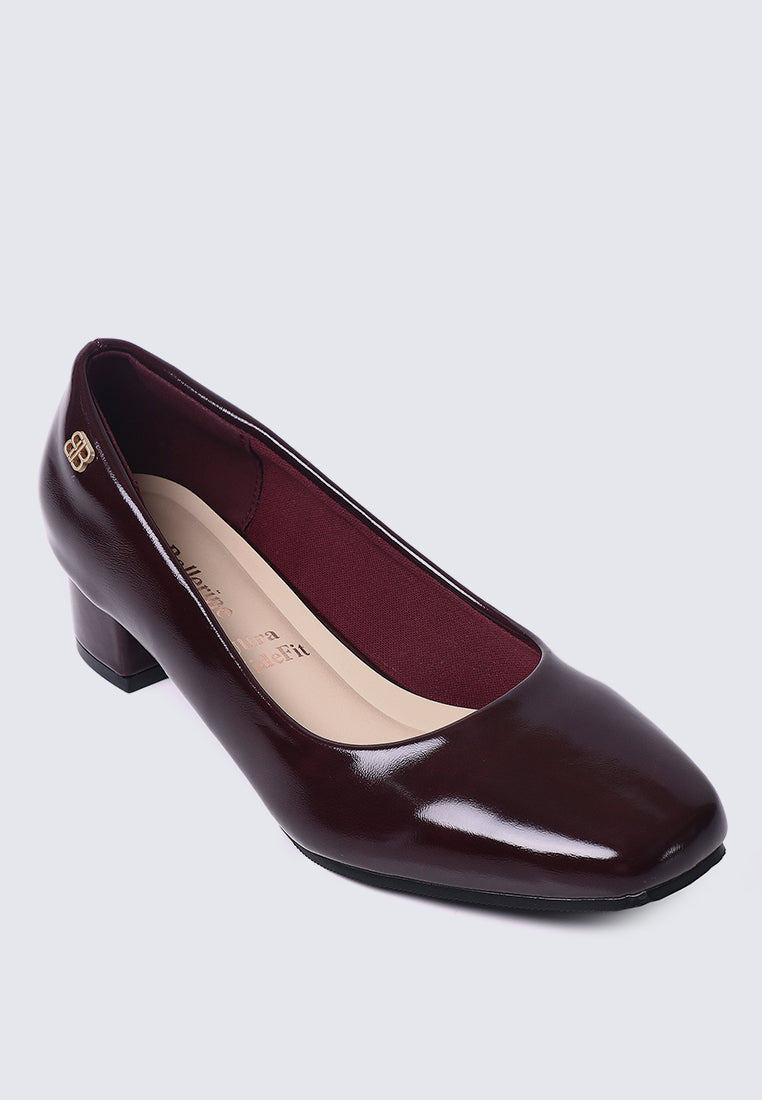 Lucy Ultra WideFit Comfy Heels In Maroon