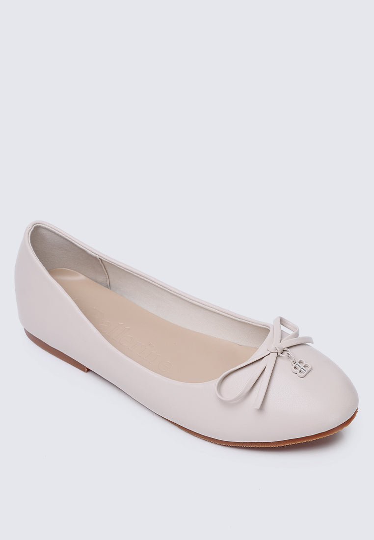 Briony Comfy Ballerina In Beige