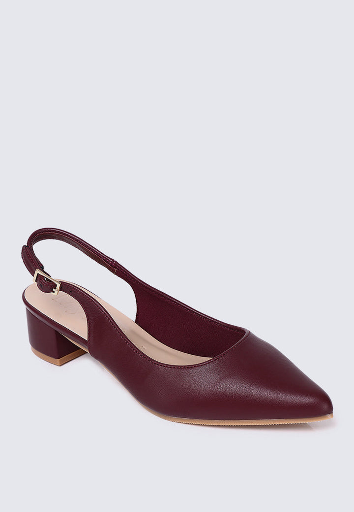 Valerie Comfy Heels In Maroon