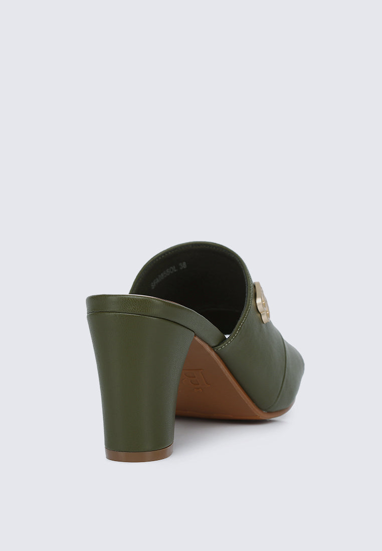 Sara Comfy Heels In Olive
