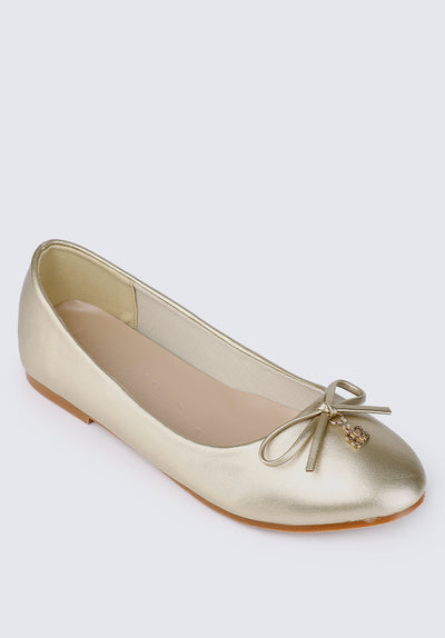 Briony Comfy Ballerina In Gold