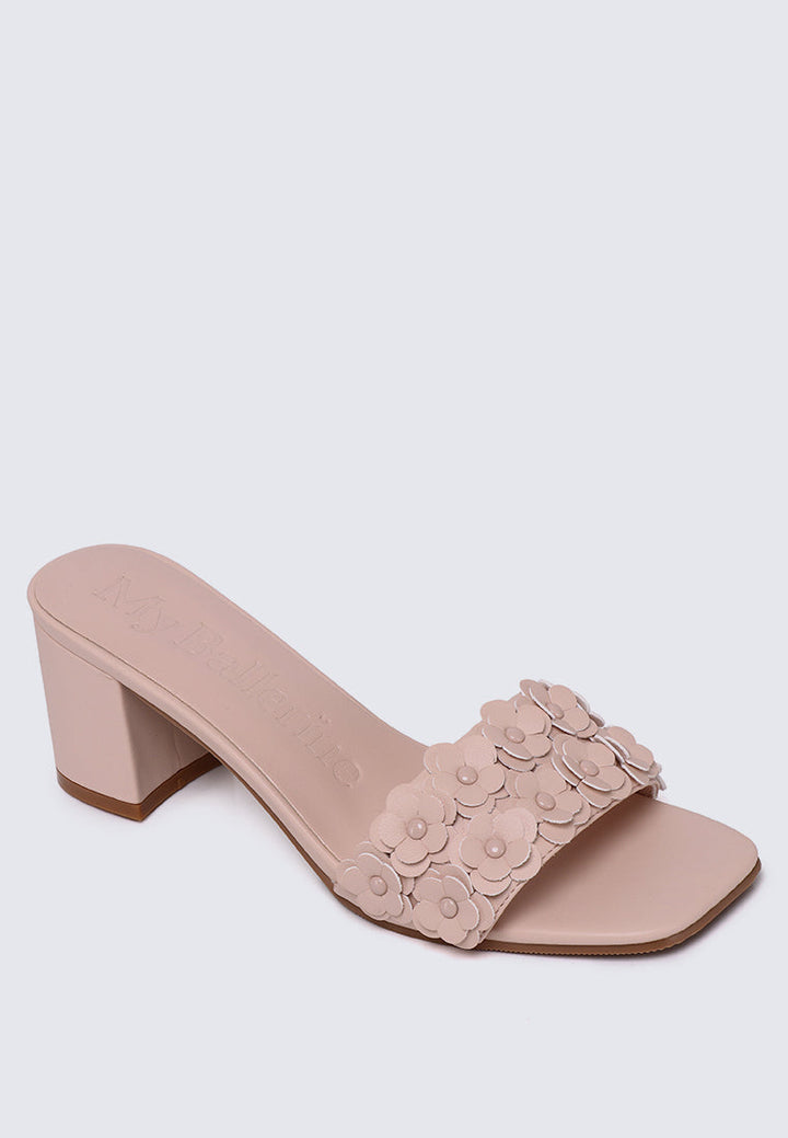 Cyrene Comfy Heels In Nude Pink
