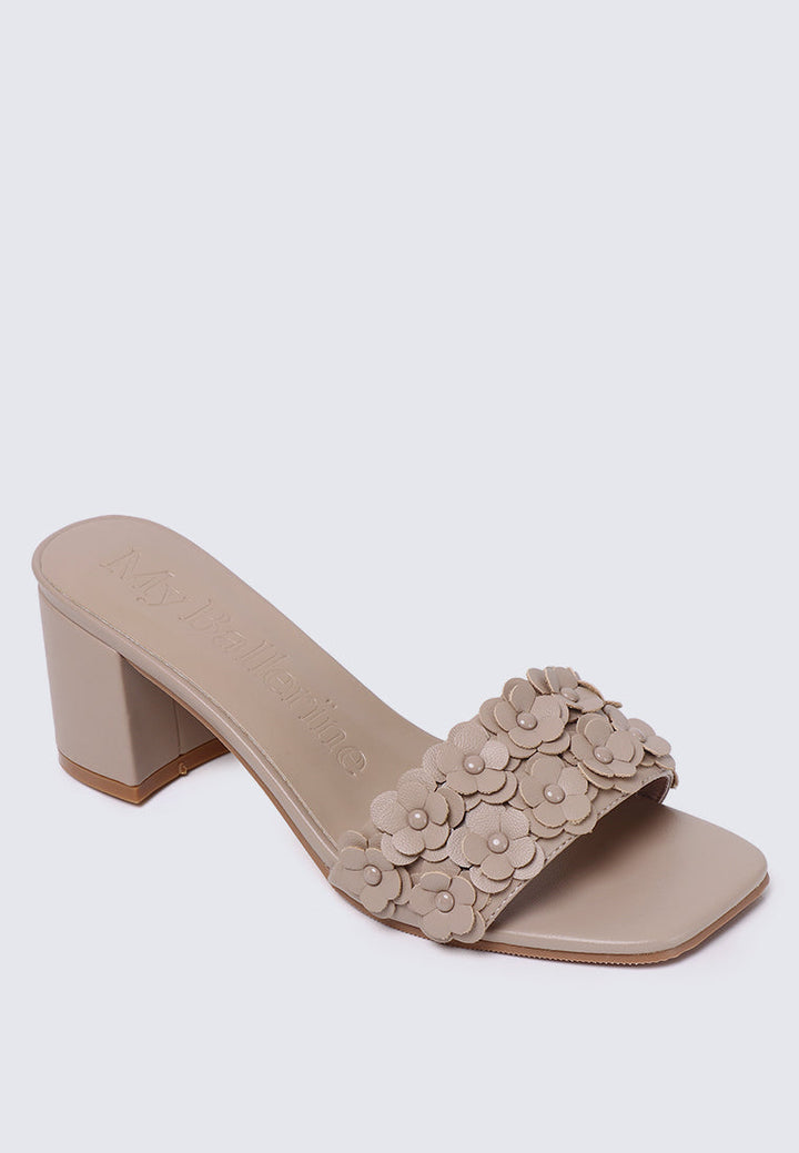 Cyrene Comfy Heels In Nude