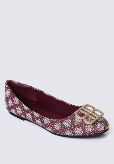 Melati Comfy Ballerina In Maroon