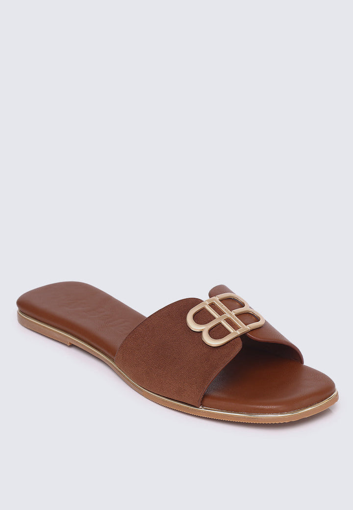 Toffee Comfy Sandals In Brown
