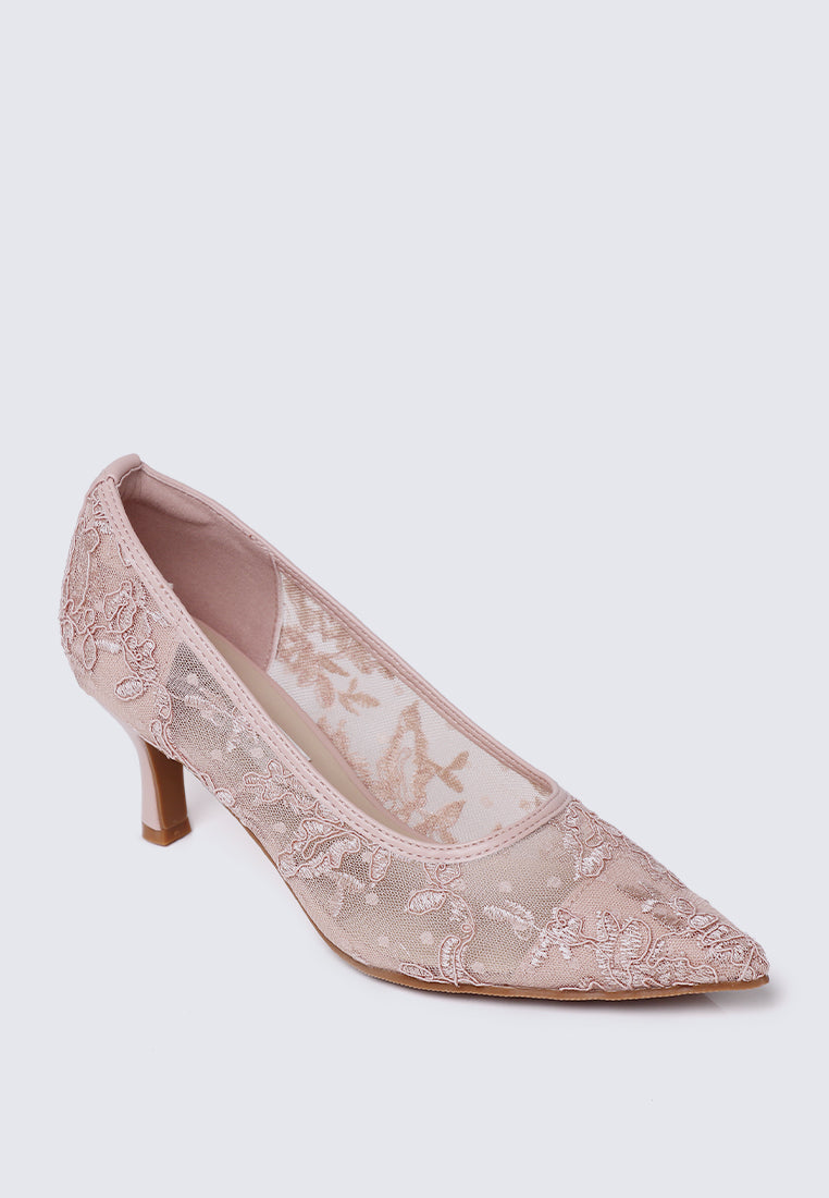 Sylvara Comfy Heels In Pink