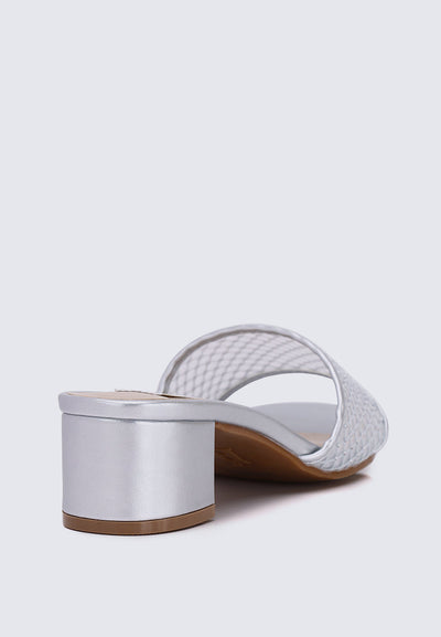 Ayla Comfy Heels In Silver