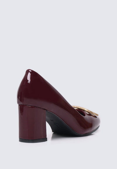 Phyllis Comfy Heels In Burgundy
