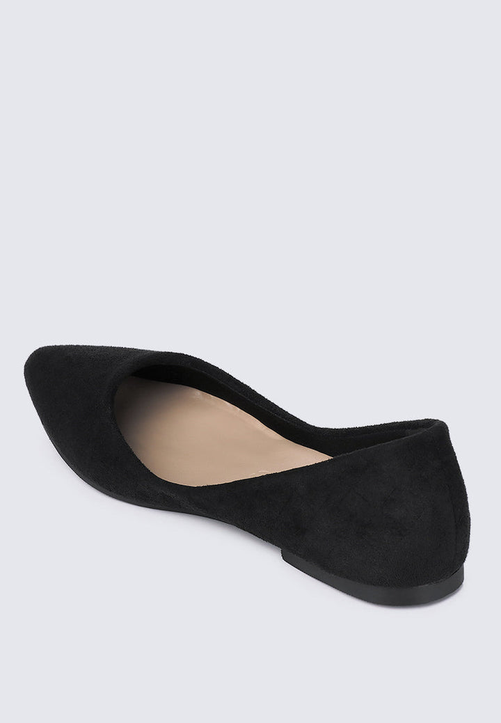 Cece Suede Comfy Ballerina In Black