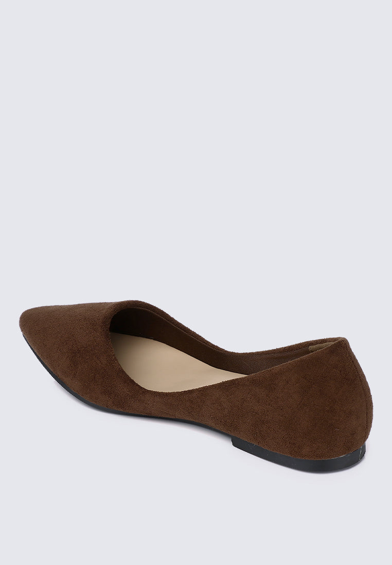 Cece Suede Comfy Ballerina In Espresso