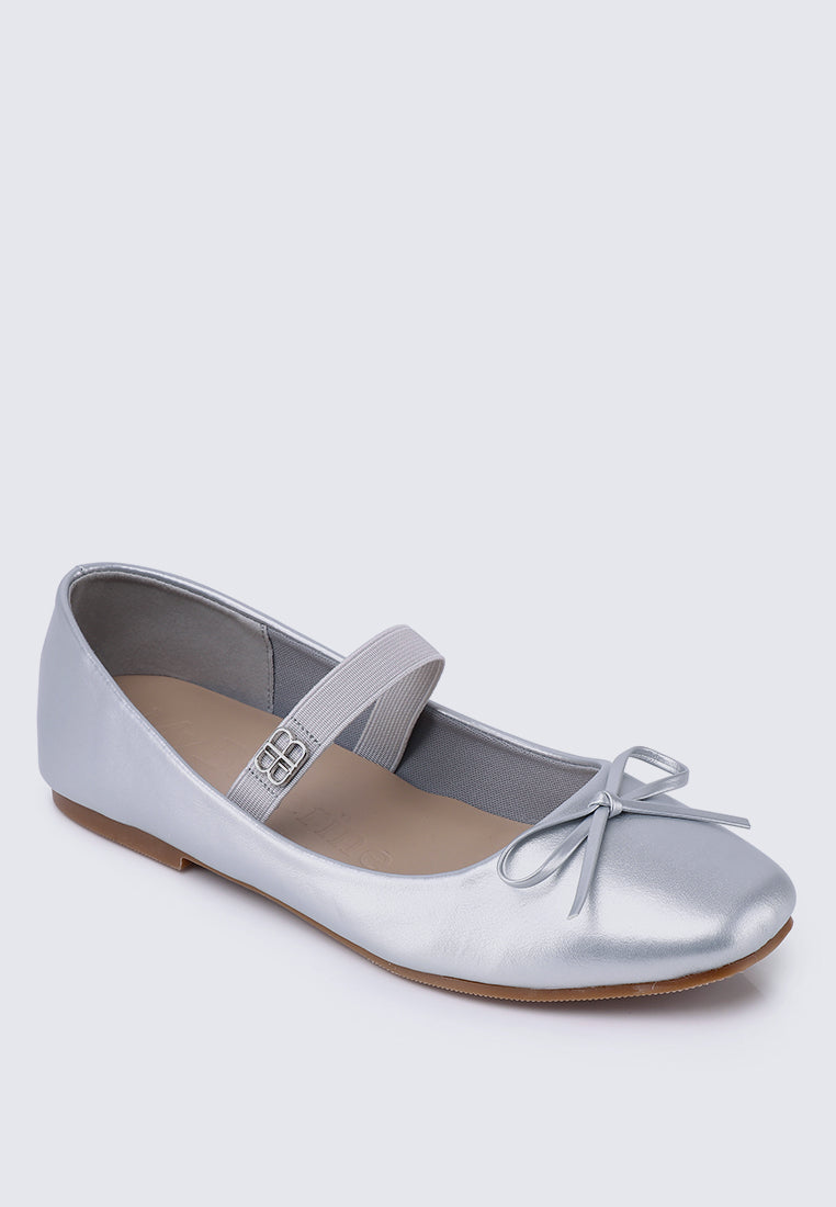 Beyonca Comfy Ballerina In Silver