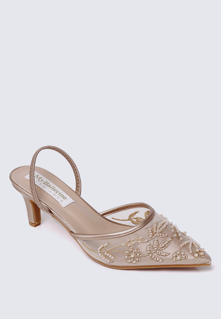 Elowen Comfy Heels In Rose Gold
