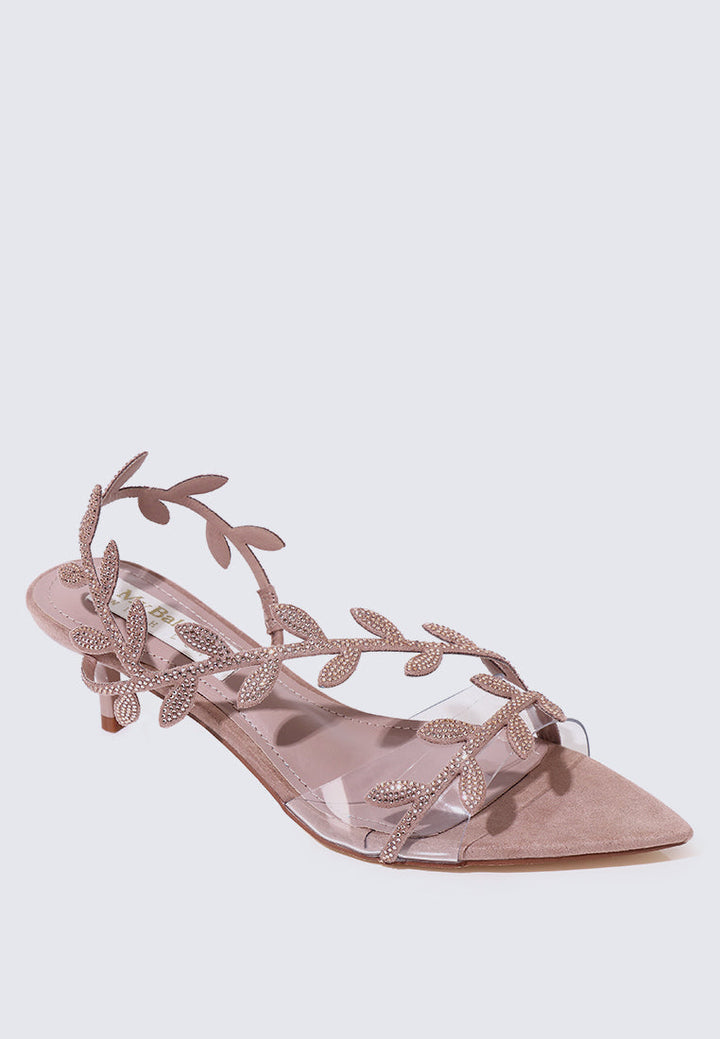 Elysian Comfy Heels In Nude Pink