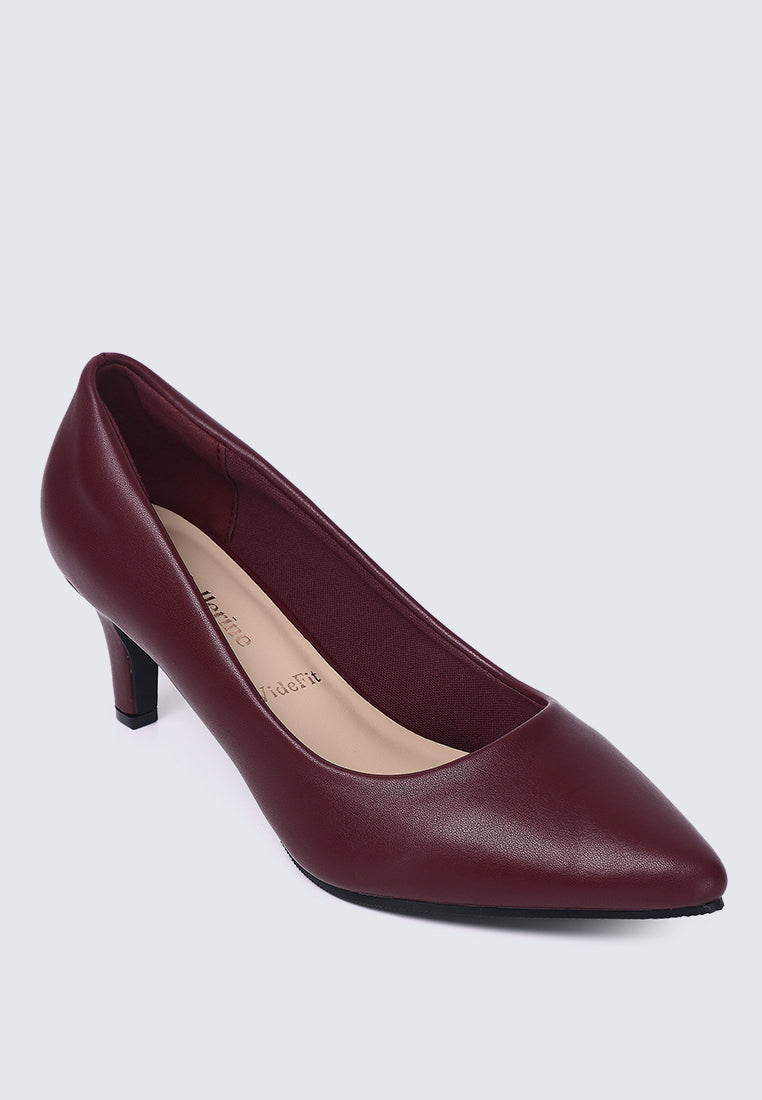Alvina Widefit Comfy Heels In Maroon