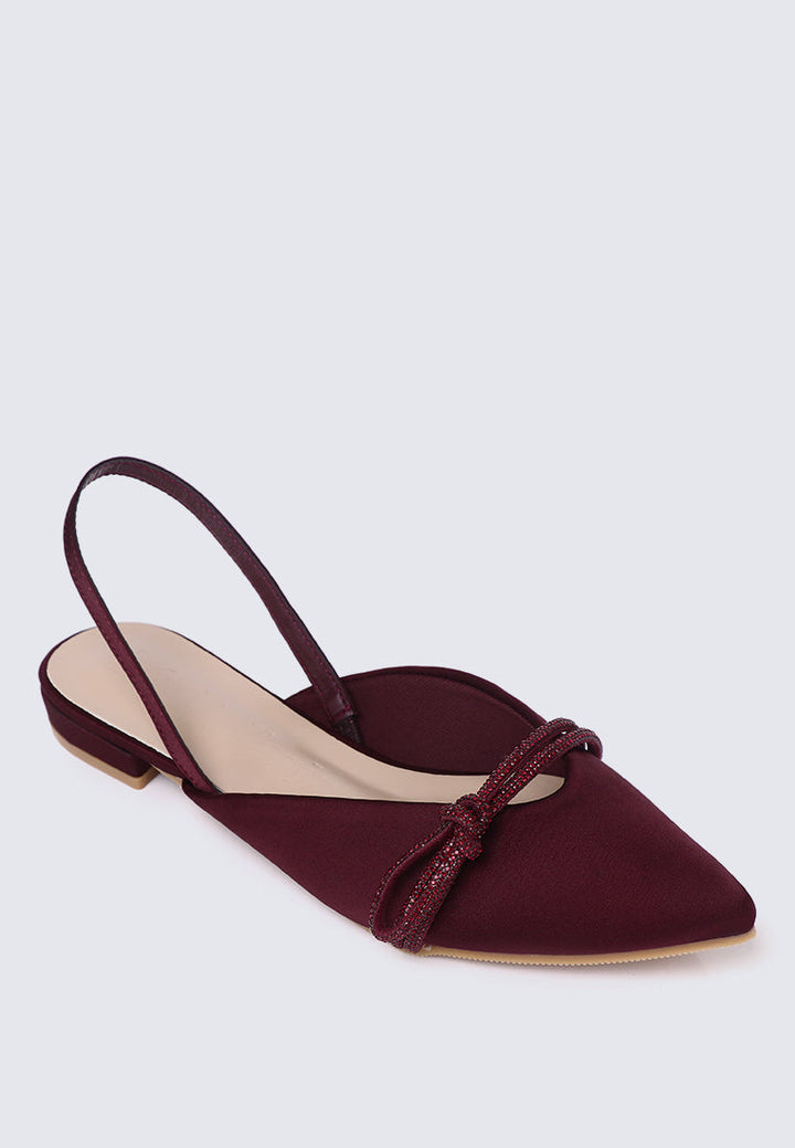 Knotura Comfy Ballerina In Maroon