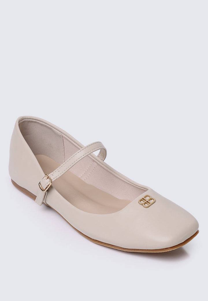 Aimee Comfy Ballerina In Beige