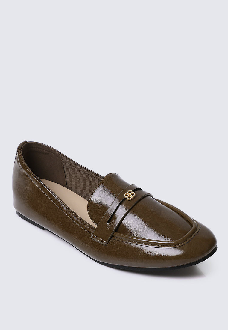 Noa Comfy Loafers In Olive