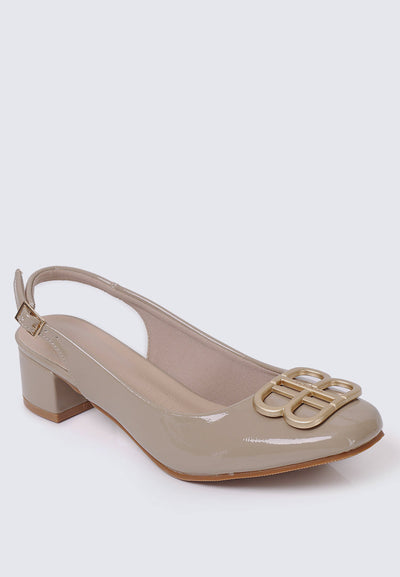 Priya Comfy Heels in Almond
