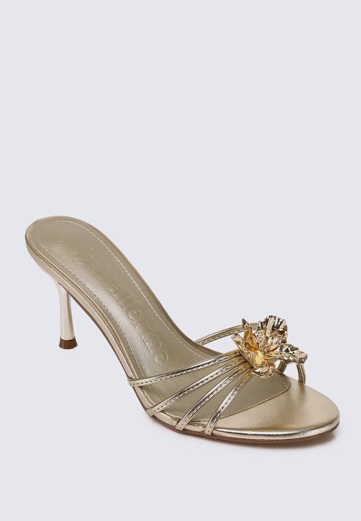 Eternal Blossom Comfy Heels In In Gold
