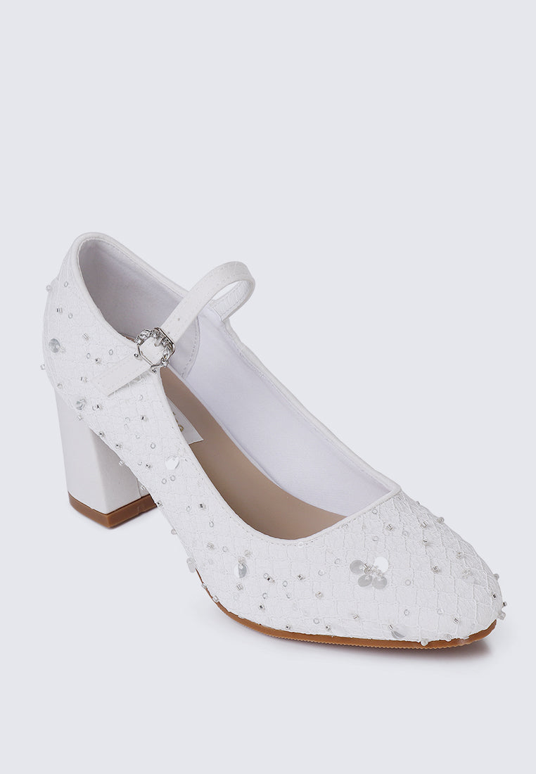 Clarisse Comfy Heels In White