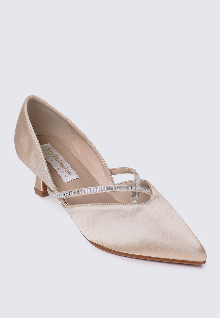 Whitney Comfy Heels In Champagne