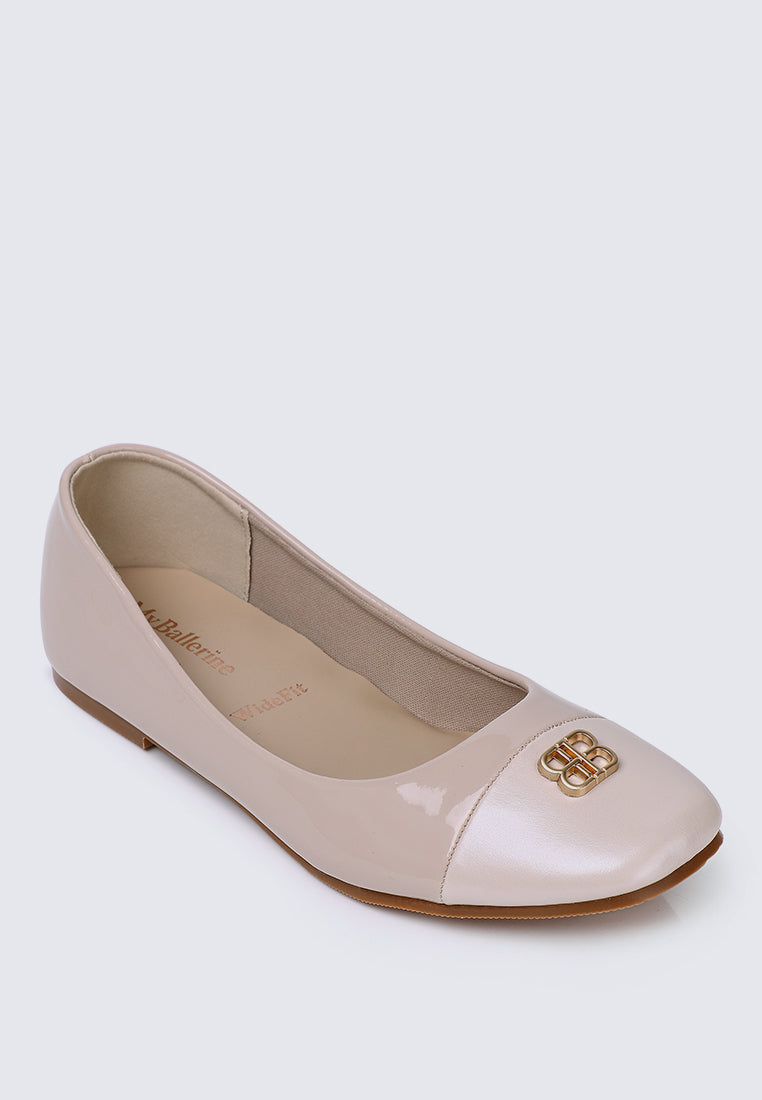 Albee WideFit Comfy Ballerina  In Nude