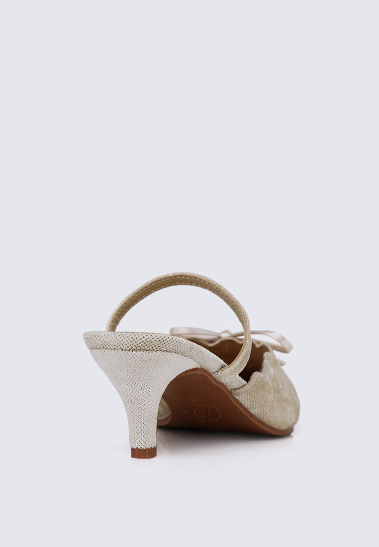 Lisbeth Comfy Heels In Beige