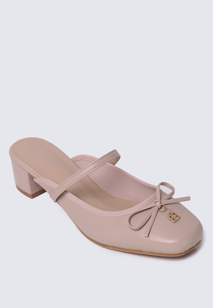 Cocoa Crème Comfy Heels In Nude