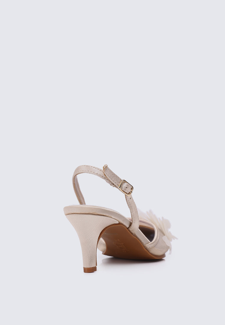 Fly to Your Dreams Comfy Heels In Champagne