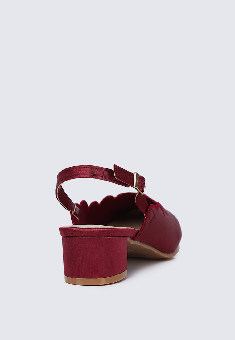 Lizzy Comfy Heels In Maroon