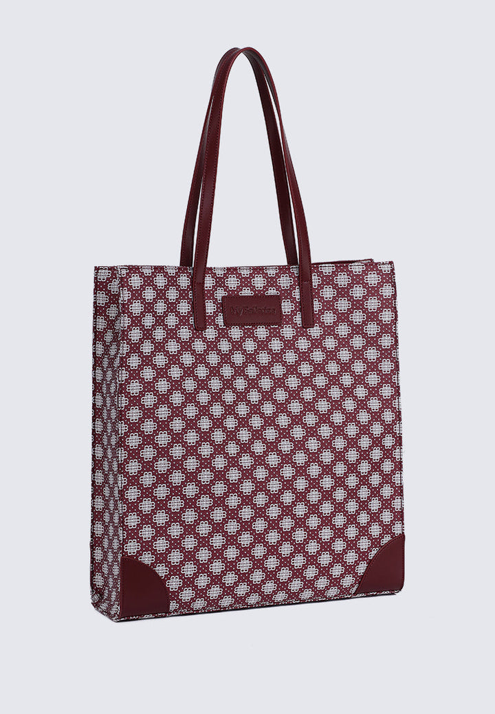 Tiara Tote Bag In Maroon