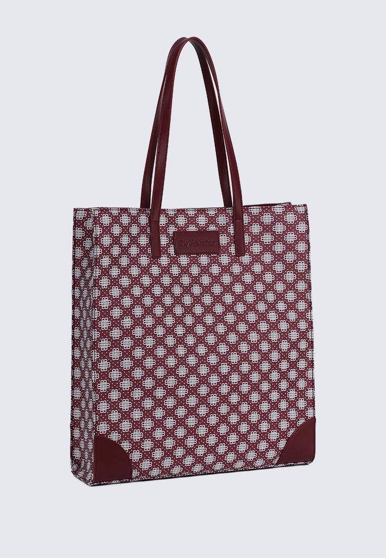 Tiara Tote Bag In Maroon