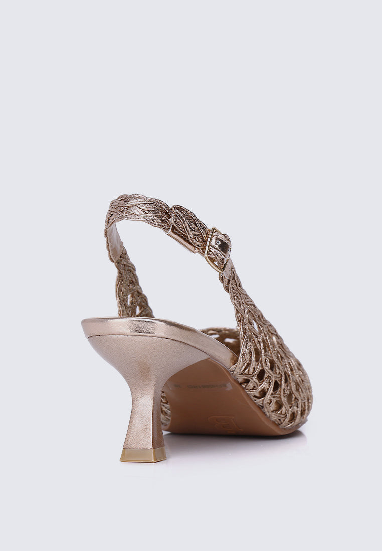 Aviva Comfy Heels In Rose Gold