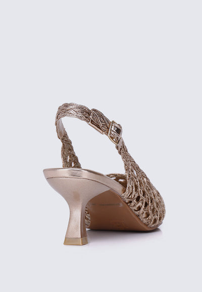 Aviva Comfy Heels In Rose Gold