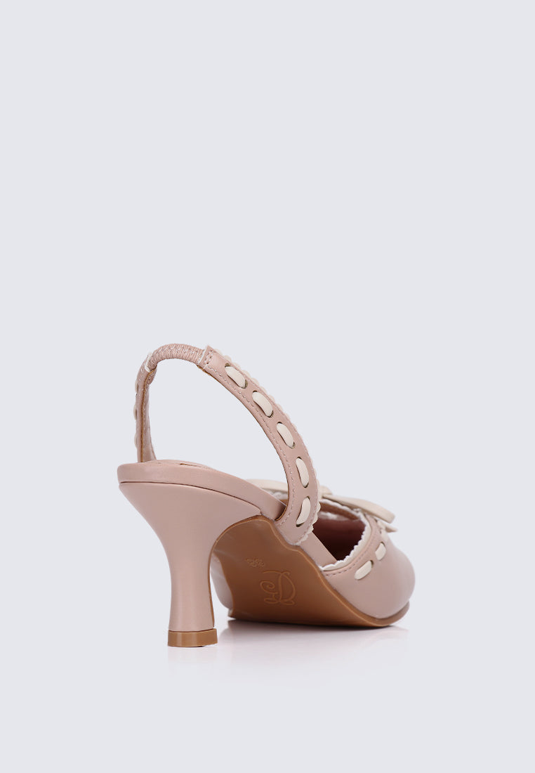 Maison Comfy Heels In Nude