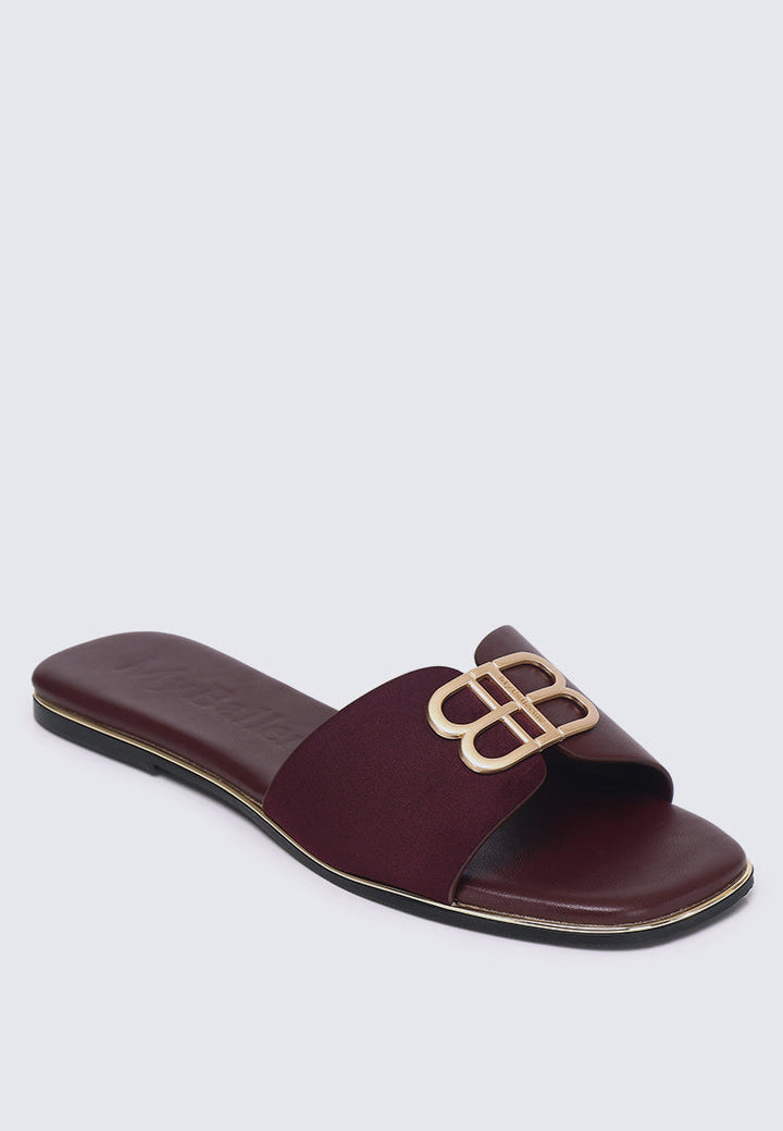 Toffee Comfy Sandals In Burgundy