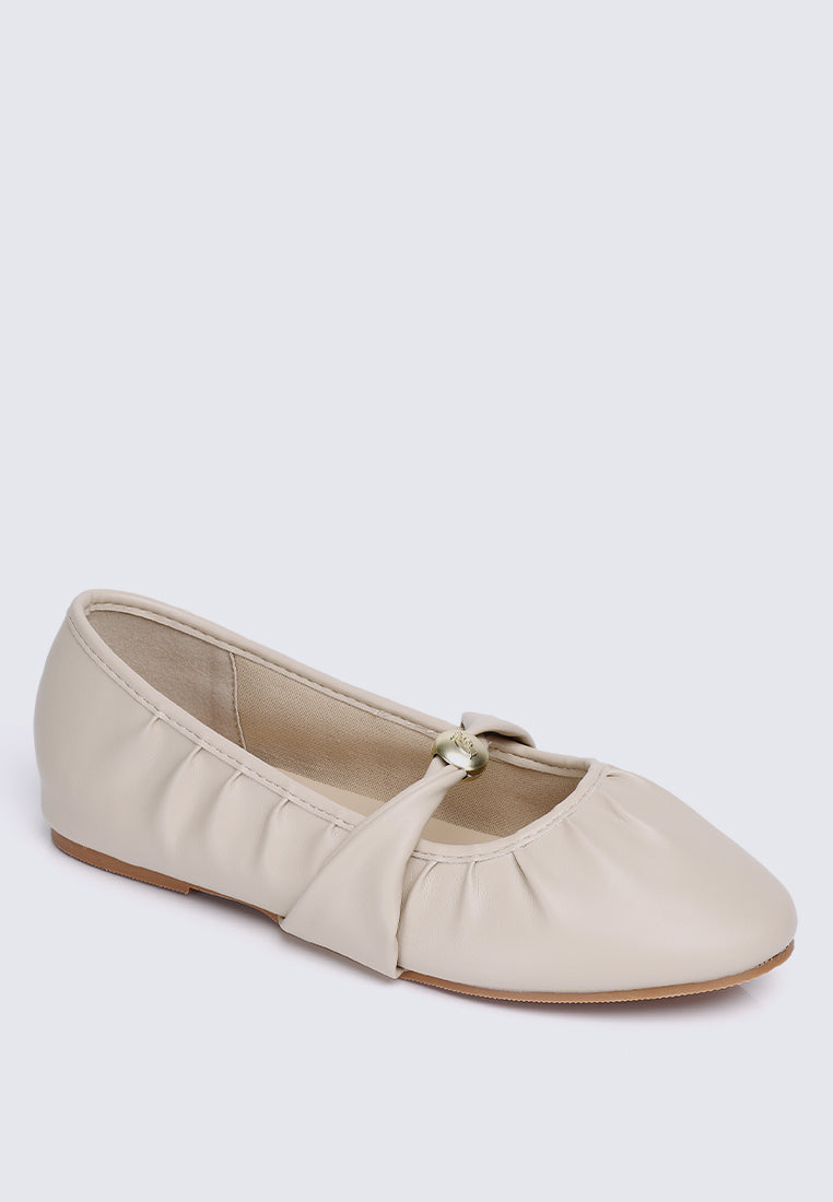 Rowena Comfy Ballerina In Almond