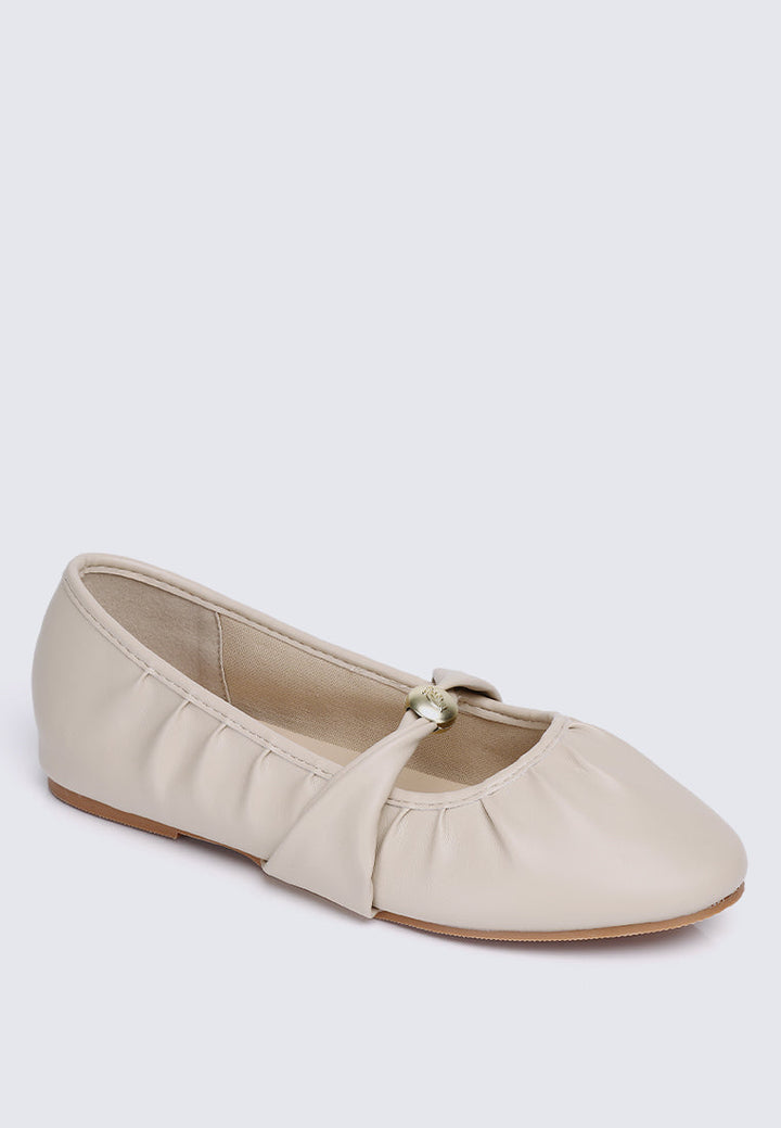 Rowena Comfy Ballerina In Almond