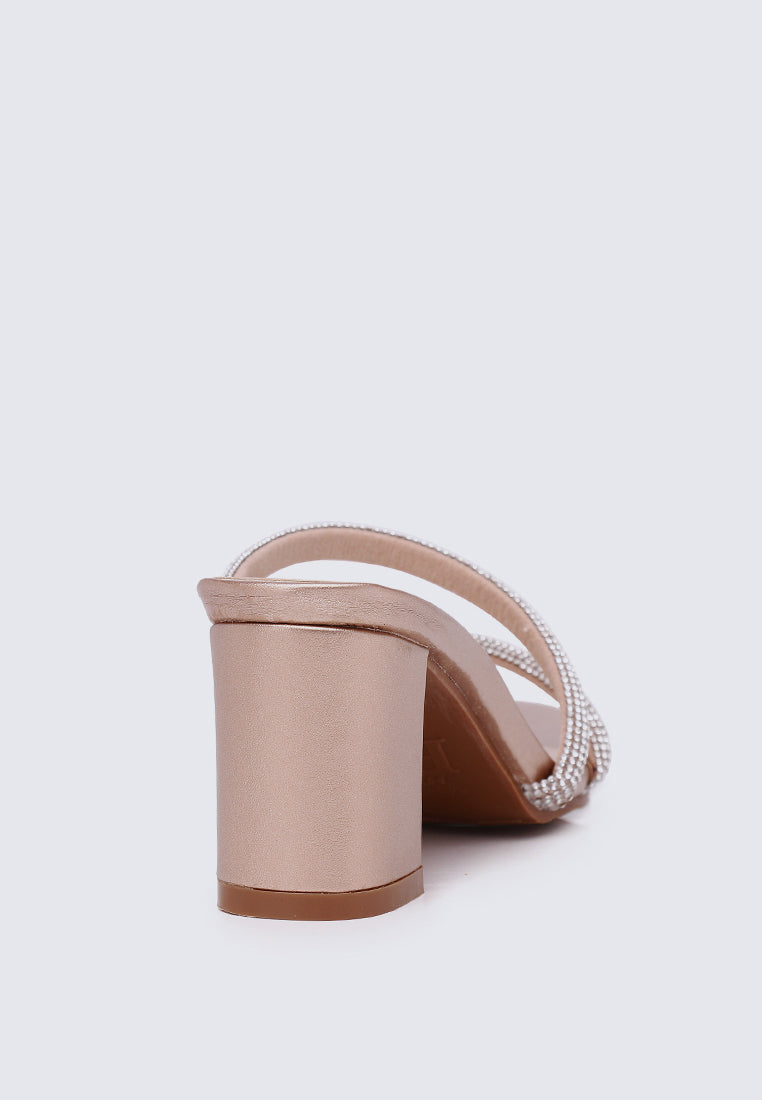 Delphine Comfy Heels In Rose Gold