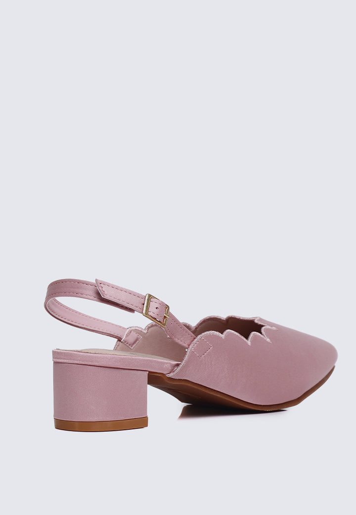 Lizzy Comfy Heels In Nude Pink