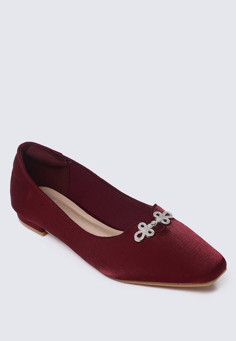 Anvera Comfy Ballerina In Maroon