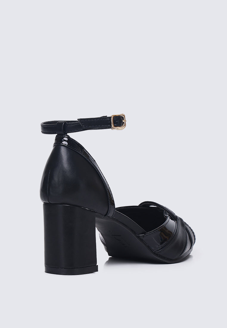 Aya WideFit Comfy Heels In Black